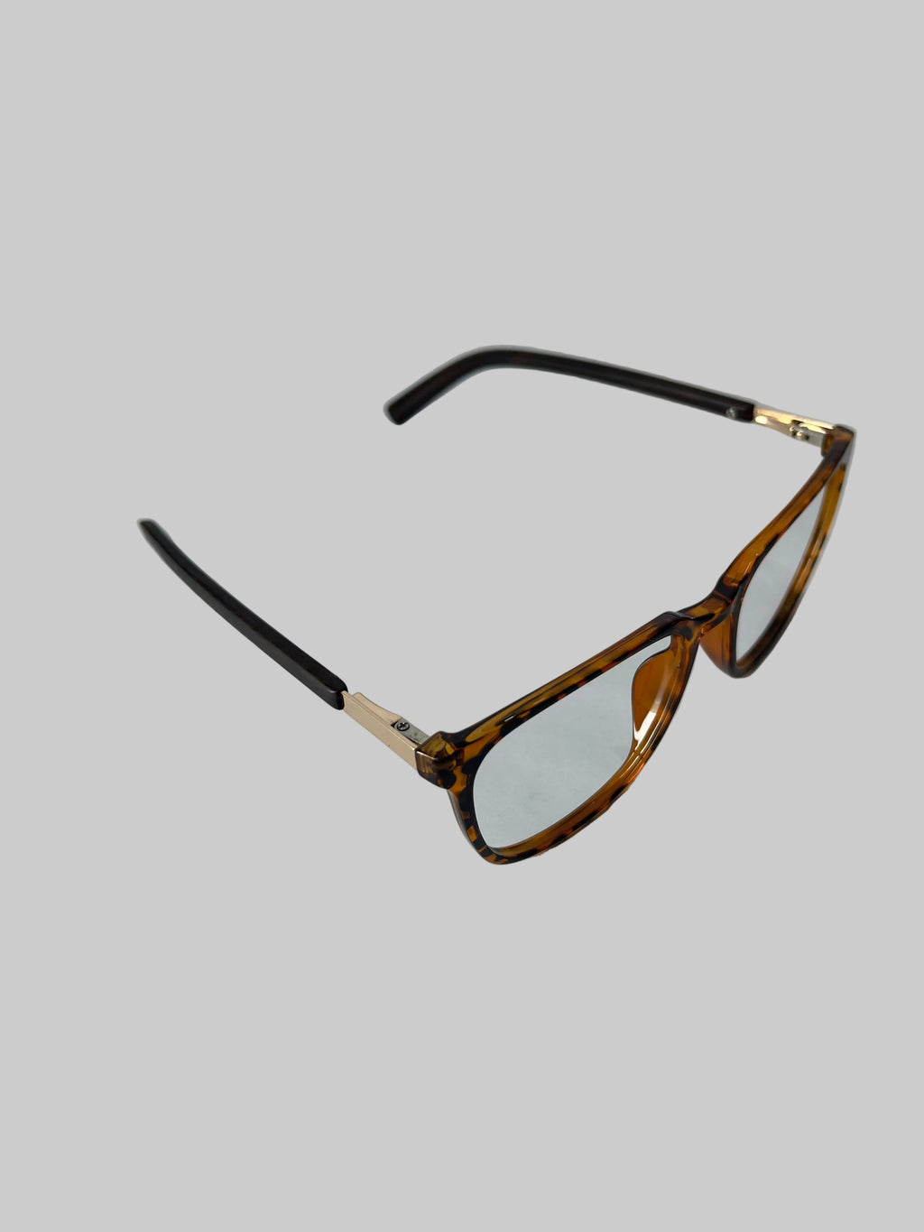Brown eyeglasses on a white background
