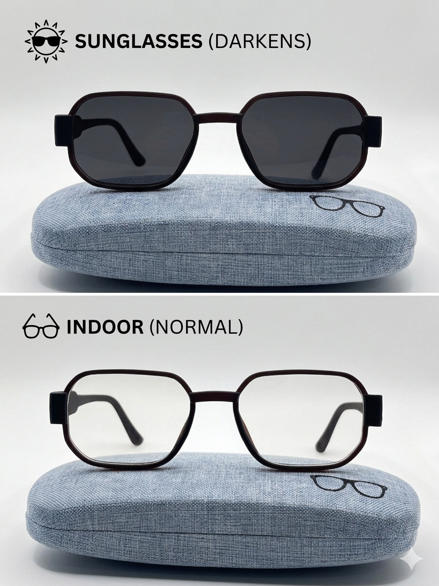 Premium 2-in-1 Photochromic Smart Glasses – Unbreakable