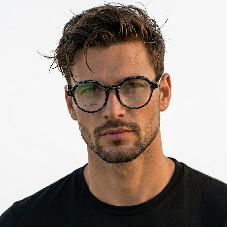 Midnight Granite Round Glasses