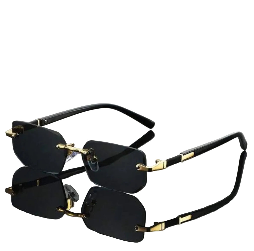 Rimless Rectangular (or Hexagonal) Sunglasses