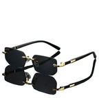 Rimless Rectangular (or Hexagonal) Sunglasses
