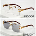 Rimless Rectangle Photochromic 5 in one glasses