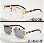 Rimless Rectangle Photochromic 5 in one glasses